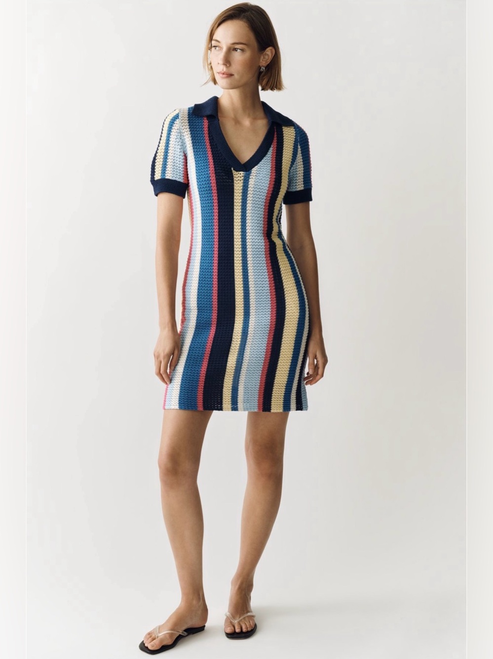 NWT Maeve Anthropologie Collared Knit Striped Mini Dress XS